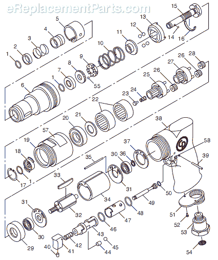 Page A Diagram and Parts List for CP781 T025096 Chicago Pneumatic Electric Drill